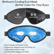BeHoomi Cooling Cold Compress Eye Mask - Reusable, Comfort Snug Fit