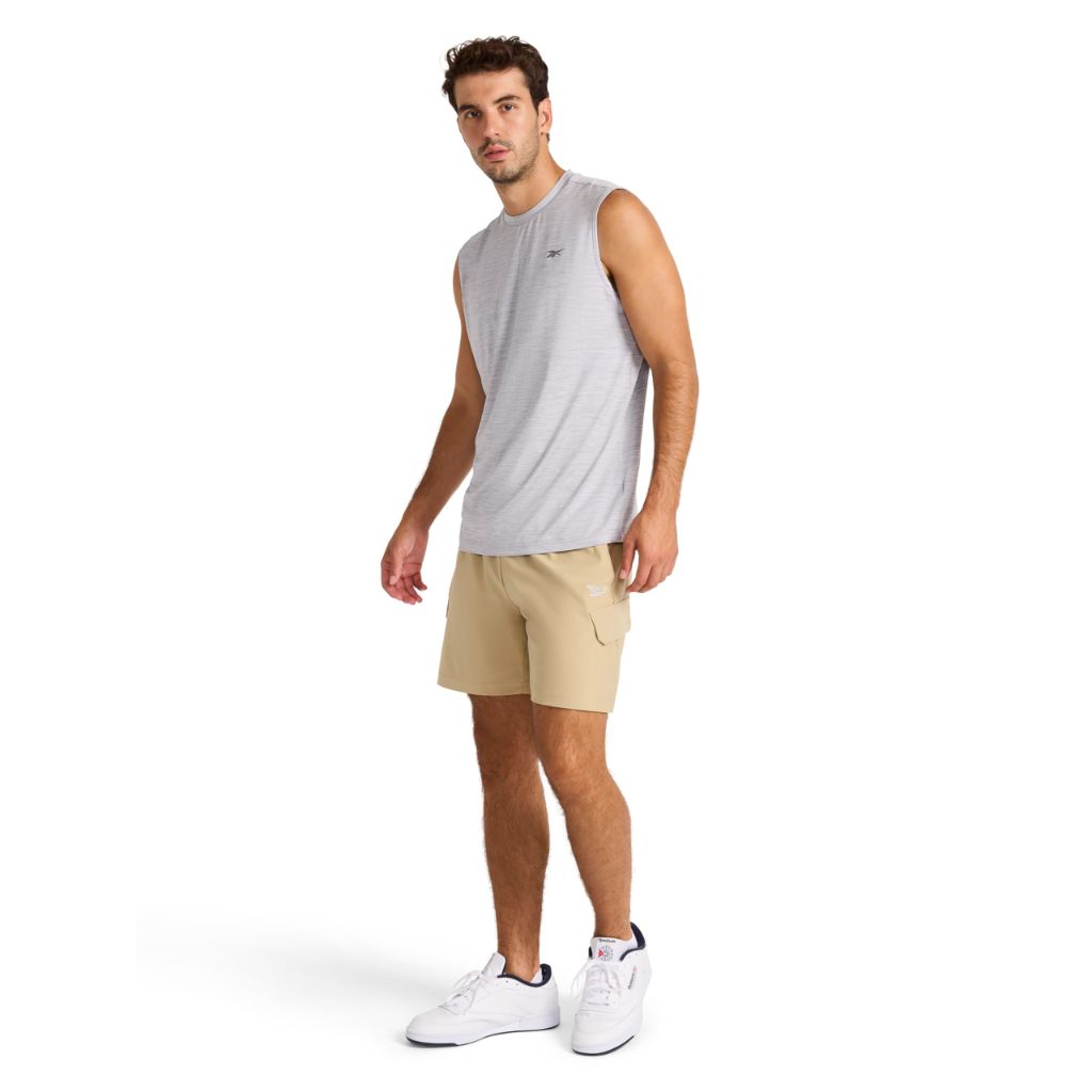 Reebok Men’s Off Court 7” Short, Lightweight Poly Fabric, Twill, Medium