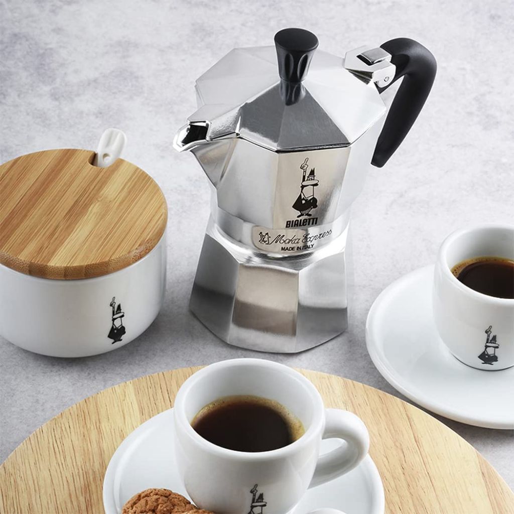 Bialetti Moka Express - Iconic Italian Stovetop Espresso Maker (Silver, 3 Cups)
