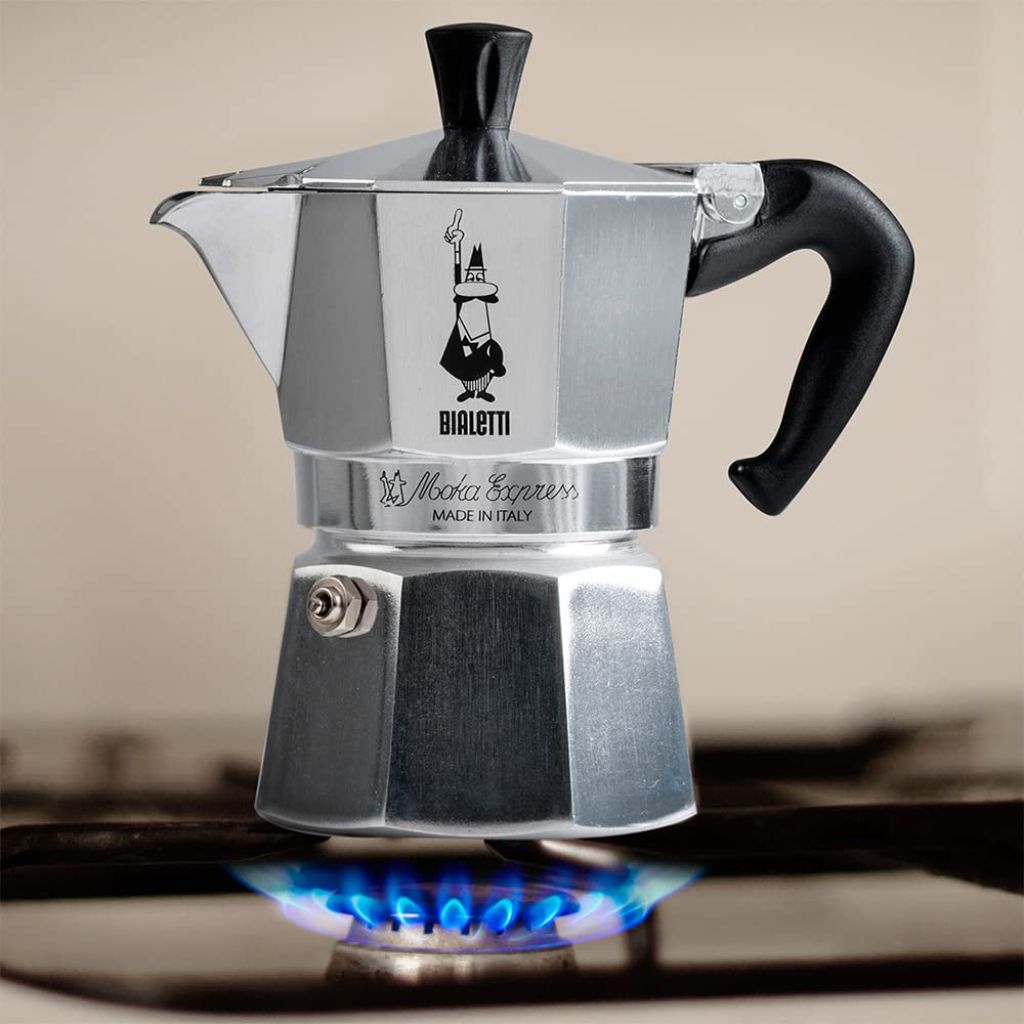 Bialetti Moka Express - Iconic Italian Stovetop Espresso Maker (Silver, 3 Cups)
