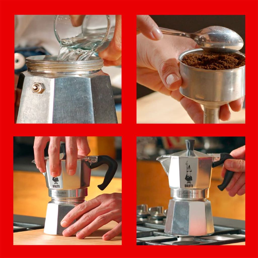 Bialetti Moka Express - Iconic Italian Stovetop Espresso Maker (Silver, 3 Cups)