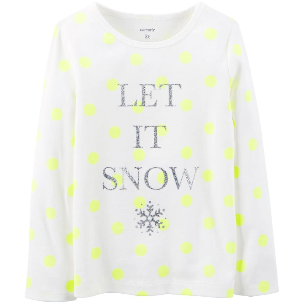 Carter's Long-Sleeve Tee - "Let It Snow", 18 Months