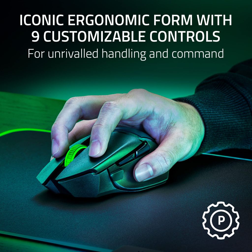 Basilisk V3 X HyperSpeed Ergonomic Wireless Gaming Mouse - Black