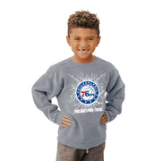 Philadelphia 76ers NBA Officially Licensed Youth Crewneck Sweatshirt Ringspun Electric Gray, Small