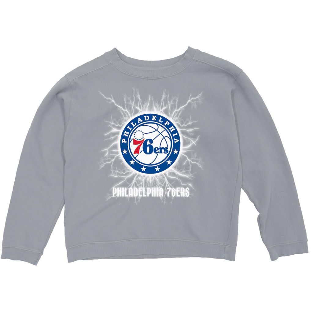 Philadelphia 76ers NBA Officially Licensed Youth Crewneck Sweatshirt Ringspun Electric Gray, Small