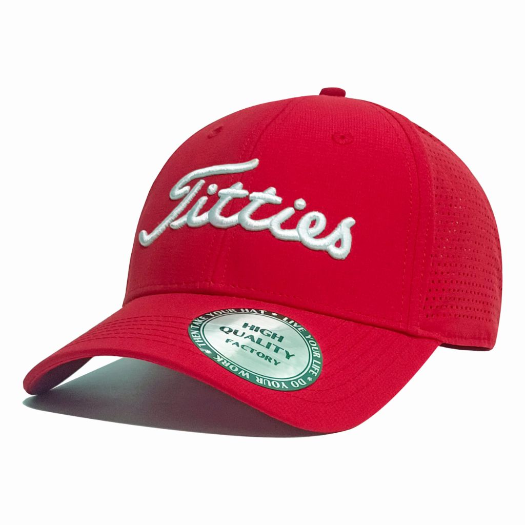 Titties Golf Hats for Adult Humor, Red 2
