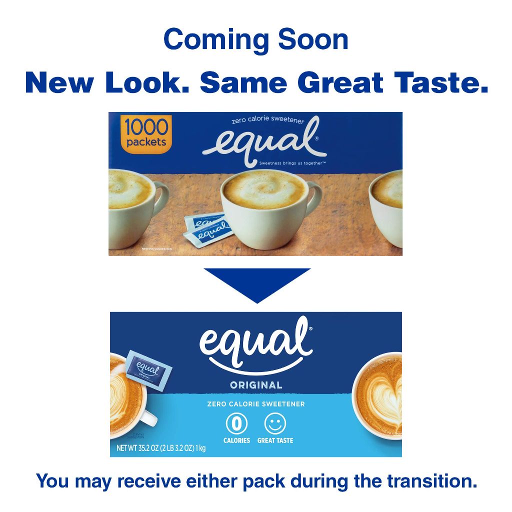 EQUAL 0 Calorie Sweetener, Sugar Substitute, Zero Calorie Sugar Alternative Sweetener Packets, 500ct