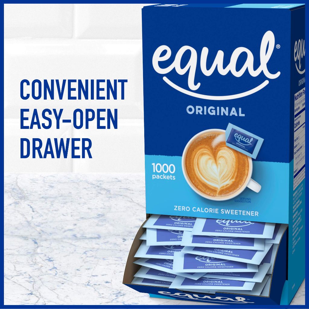 EQUAL 0 Calorie Sweetener, Sugar Substitute, Zero Calorie Sugar Alternative Sweetener Packets, 500ct
