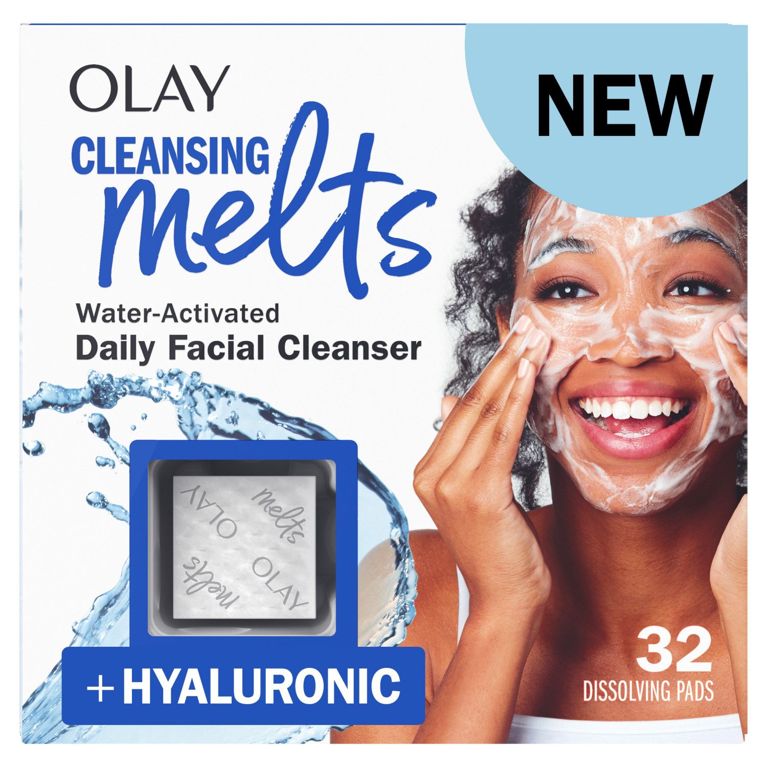Olay Cleansing Melts Water-Activated Daily Facial Cleanser w/Hyaluronic Acid - 32ct