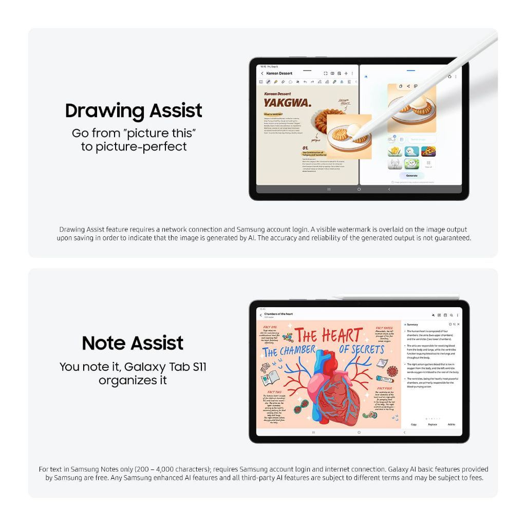 Samsung Galaxy Tab S11 128 GB WiFi Android Tablet, Large Display, Durable, Slim, Light, High Performance, Long Battery Life, S Pen for Note-Taking, AI Assist, US Version, Gray (Missing Stylus)