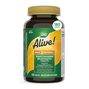 Nature's Way Alive! Max3 Potency Daily Multivitamin, Methylated B12 and Folate, 180 Tablets