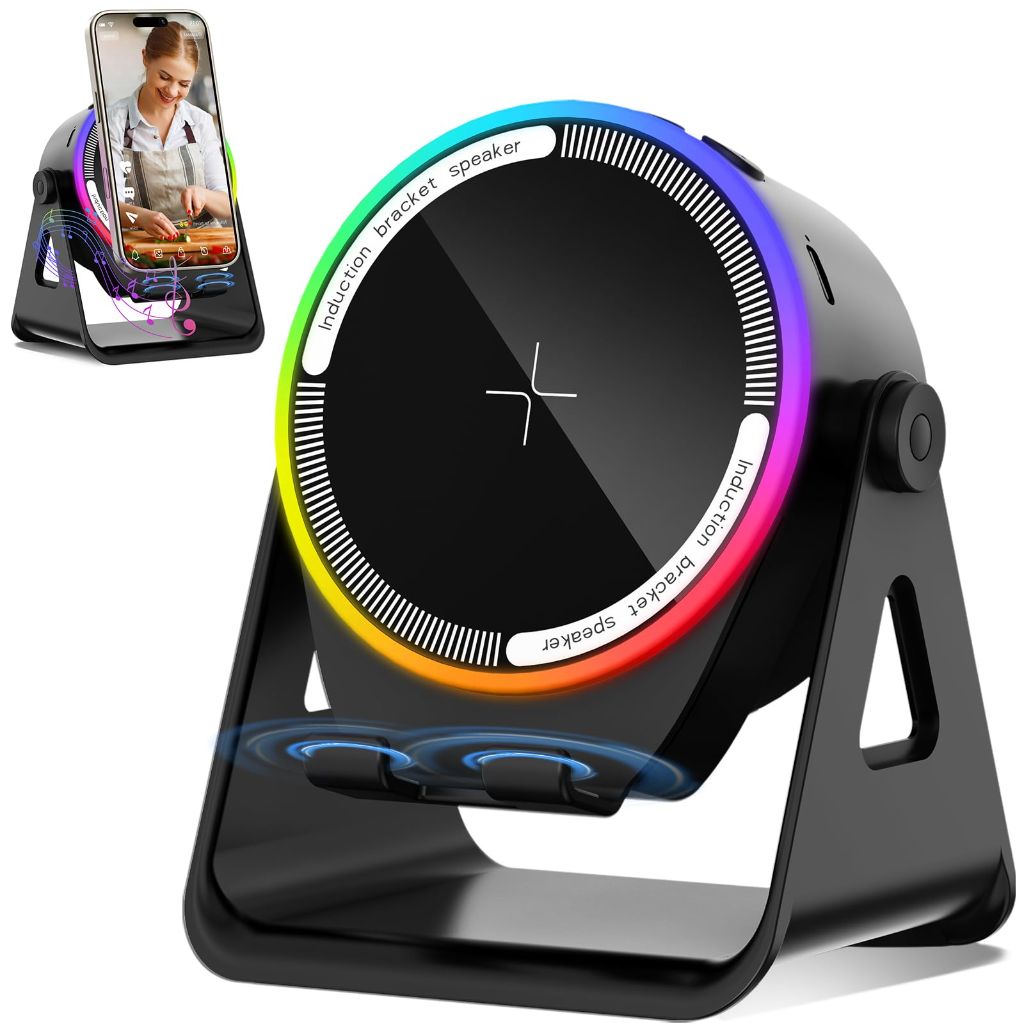 MRMORALE Multifunctional Bluetooth Induction Speaker/Phone Holder - Black