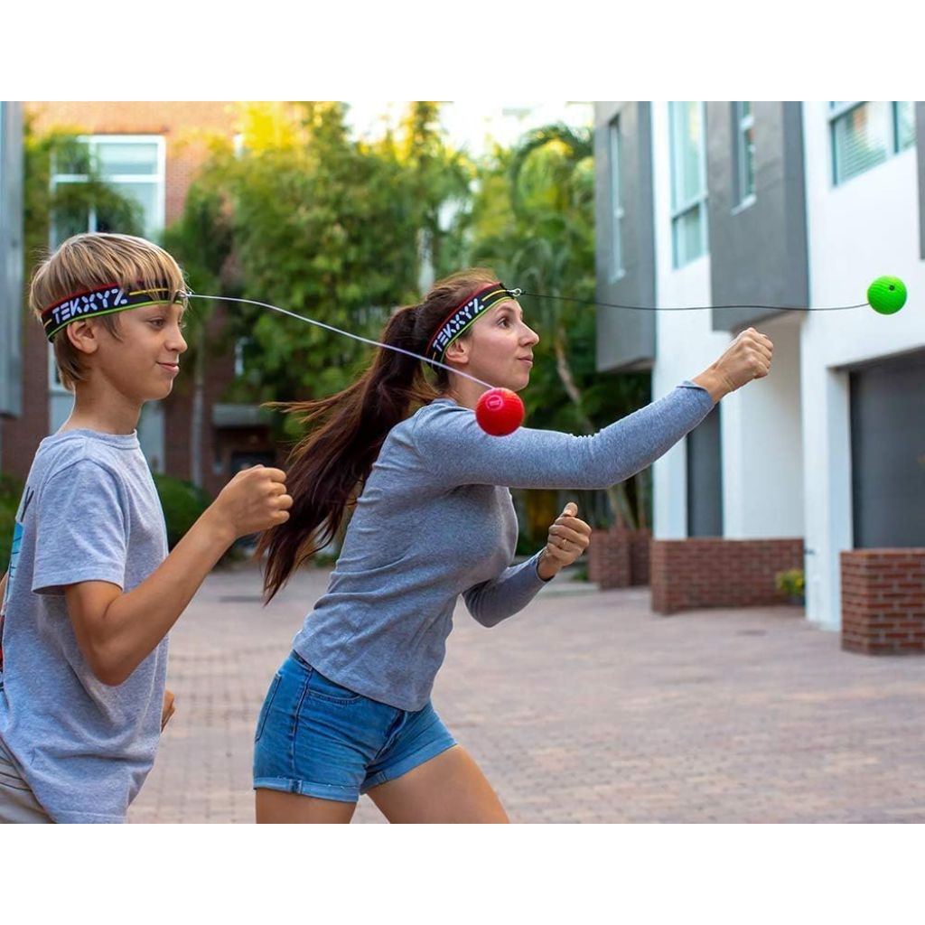 TEKXYZ Reflex Ball with Counter App & 2 Difficulty Levels Boxing Ball with Headband