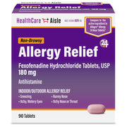 HealthCareAisle Non-Drowsy Allergy Relief Fexofenadine HCl 180 mg - 90 Tablets