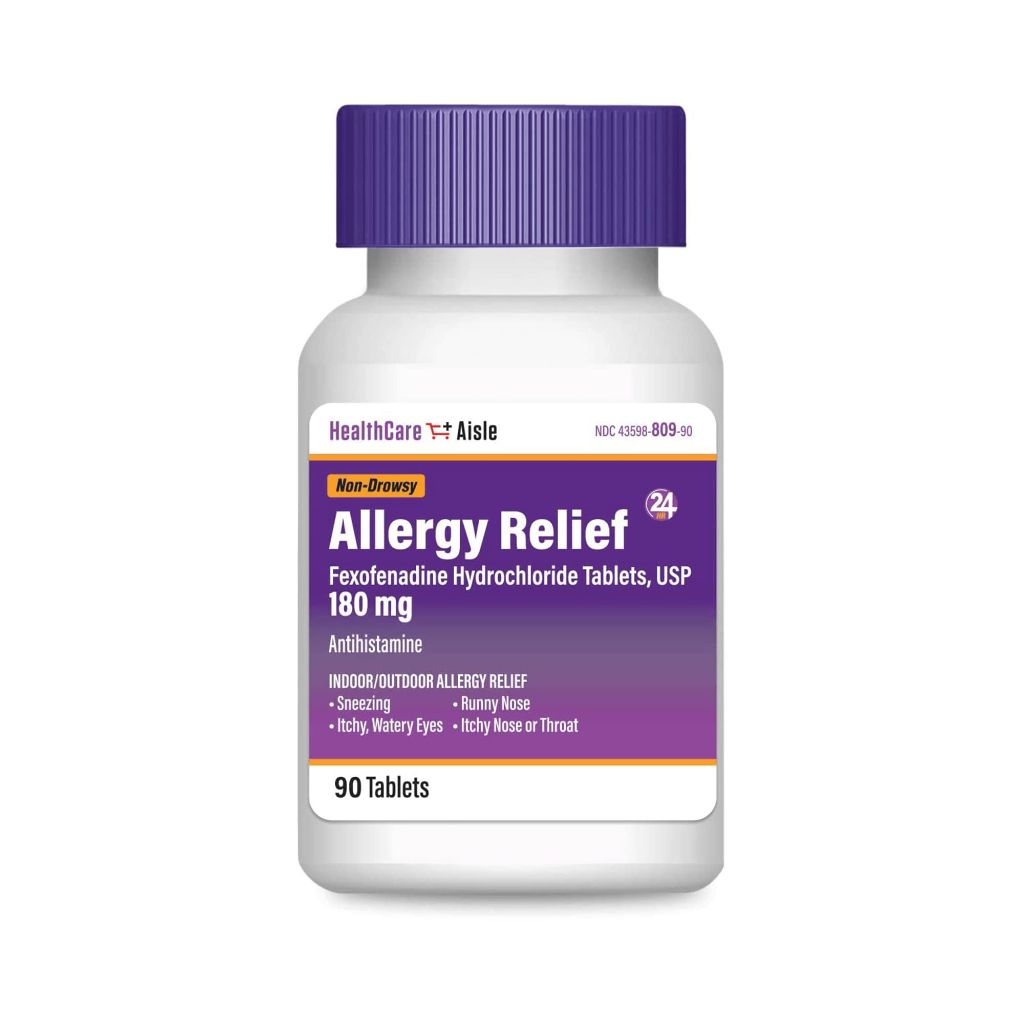 HealthCareAisle Non-Drowsy Allergy Relief Fexofenadine HCl 180 mg - 90 Tablets