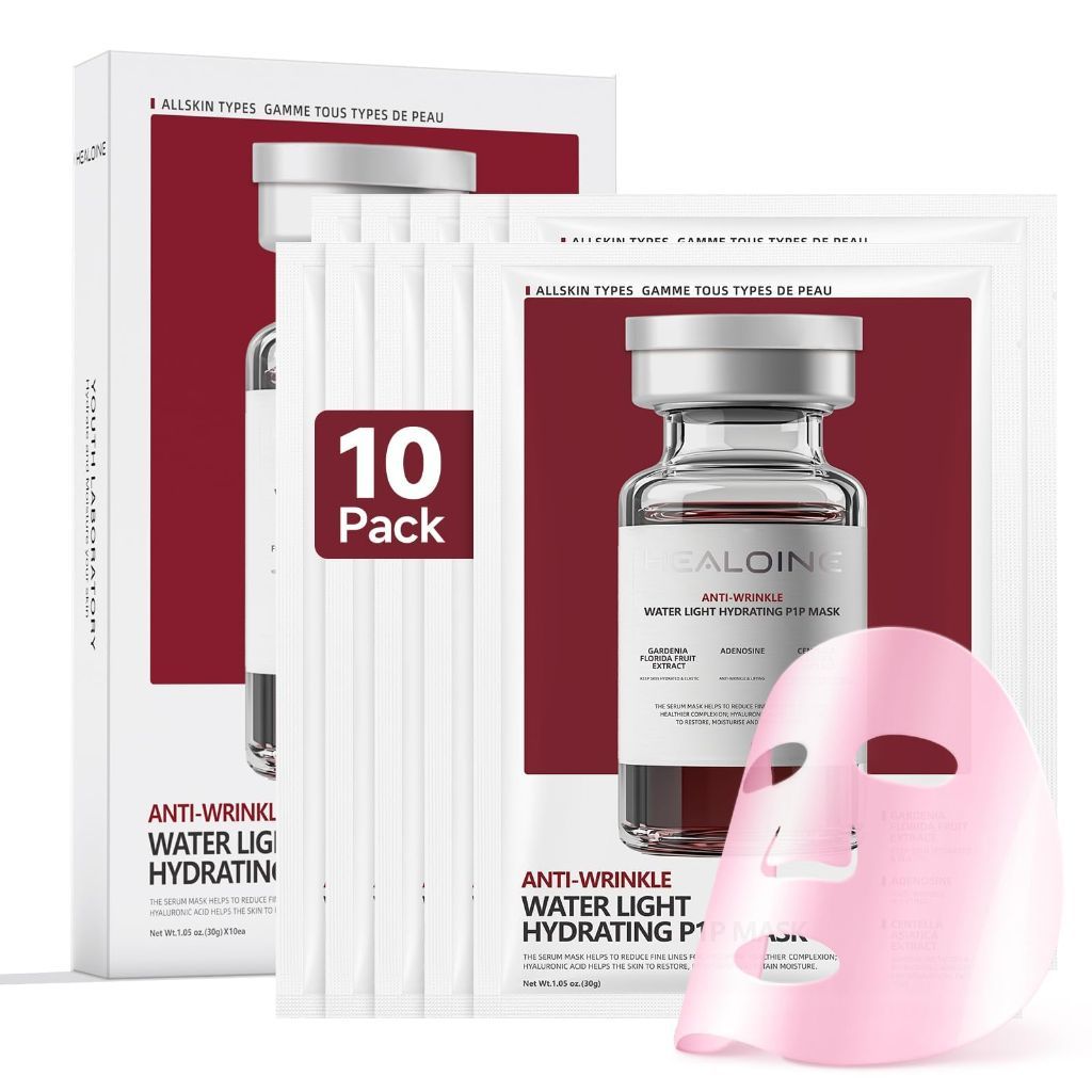 HEALOINE Korean Rice Collagen Serum Mask for Deep Hydration & Skin Firming - 10ct.