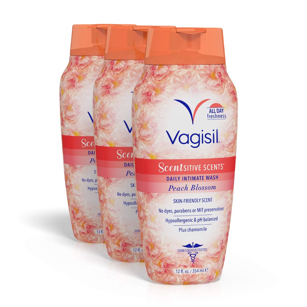 Vagisil Feminine Wash for Intimate Area Hygiene - Peach Blossom, 12 fl. oz. (3 Pack)