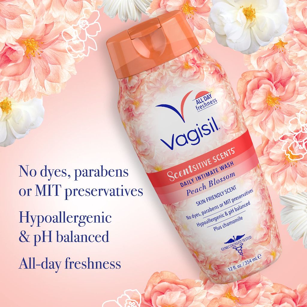 Vagisil Feminine Wash for Intimate Area Hygiene - Peach Blossom, 12 fl. oz. (3 Pack)