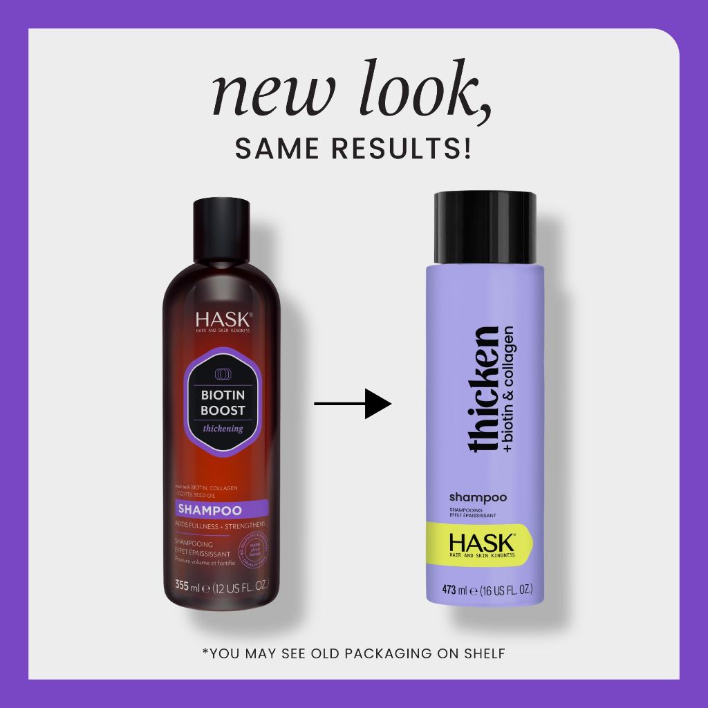 HASK Thicken + Biotin &  Collagen  Shampoo + Conditioner Set, 16 fl. oz.