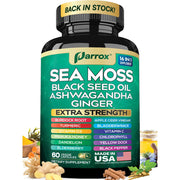 Parrox Sea Moss w/Black Seed Oil, Ashwagandha - 60 Caps