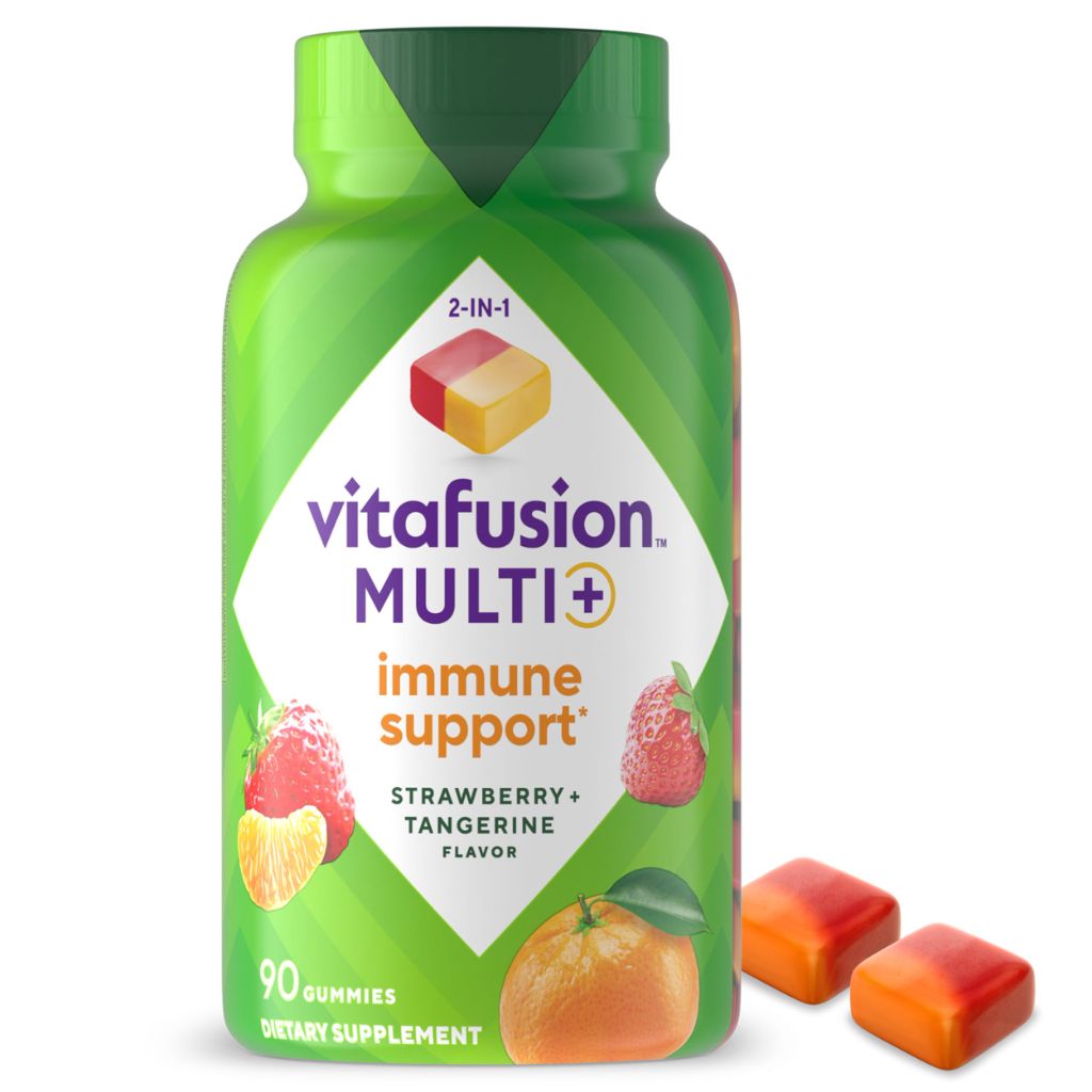 Vitafusion 2-in-1 Multi+ Immune Support Gummies - Strawberry Tangerine, 90 Count