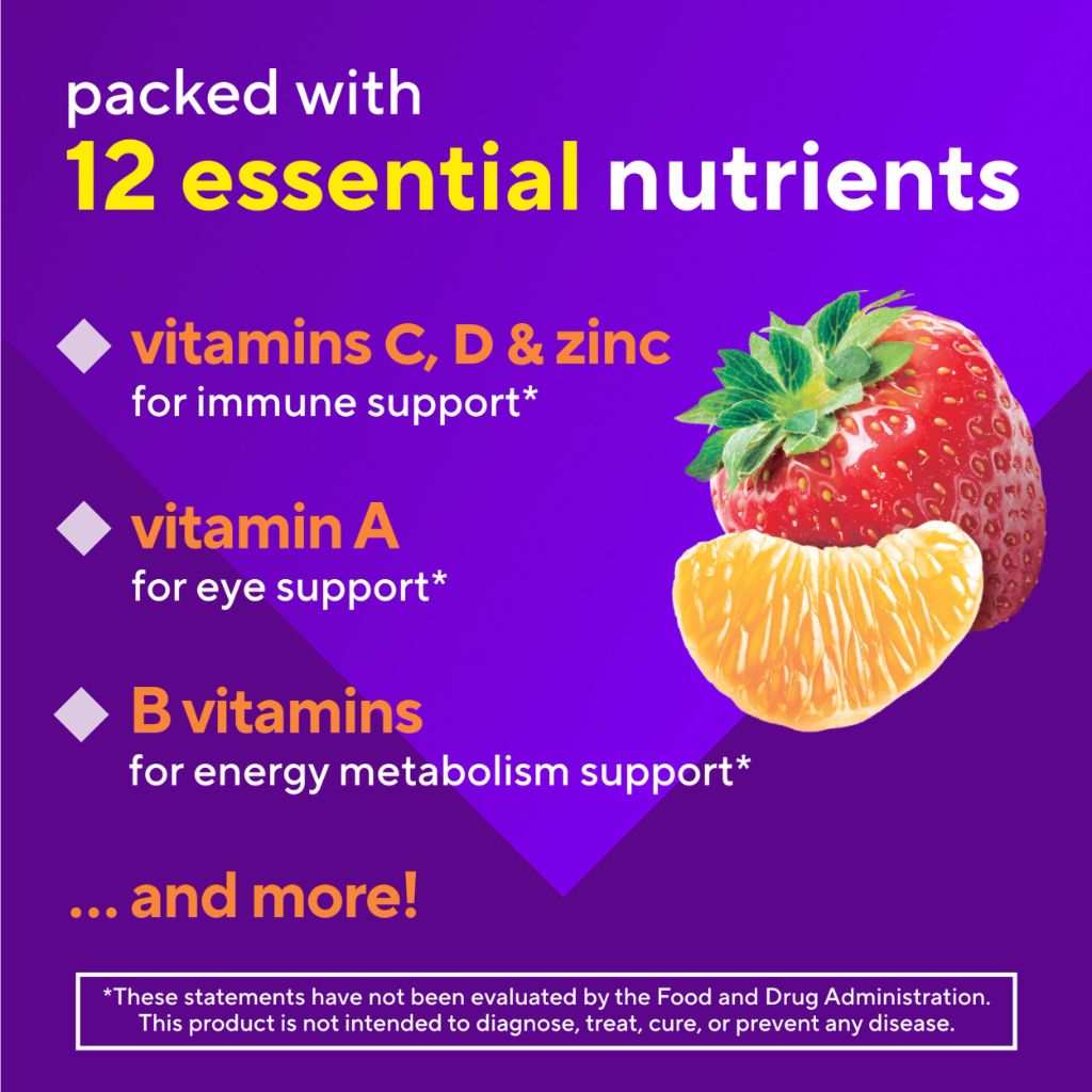 Vitafusion 2-in-1 Multi+ Immune Support Gummies - Strawberry Tangerine, 90 Count