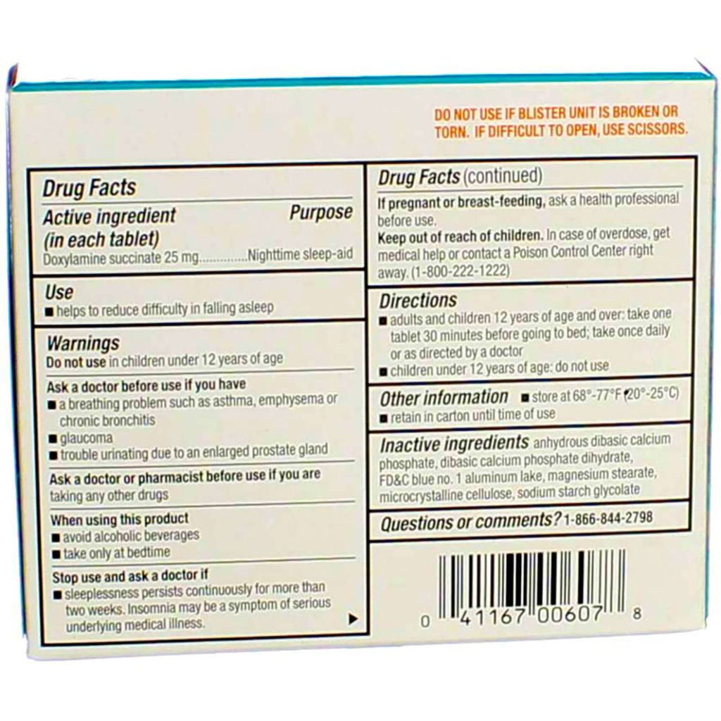 Unisom Sleep Tabs 25mg Doxylamine Succinate - 16ct.