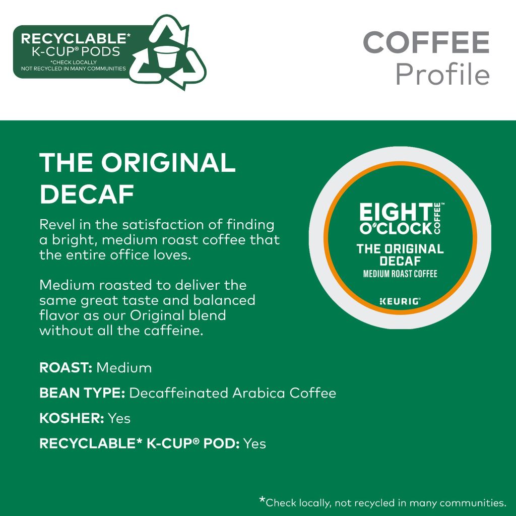 Eight O'Clock Coffee The Original Decaf Keurig K-Cup Coffee Pods, 32ct.