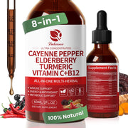 Cayenne Pepper Drops, 8-in-1 Complex - Fast Absorbing Berry Flavor, 2 FL OZ