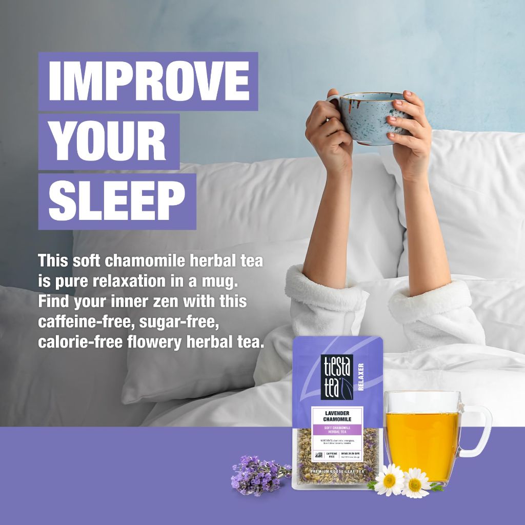 Tiesta Tea - Lavender Chamomile Herbal Tea, Loose Leaf, Resealable Pouch, 25 Cups, 0.9 Ounce