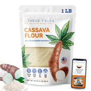 THRIVE FIELDS Cassava Flour - All-Purpose Yuca Root Flour for Baking - 1 lb Bag