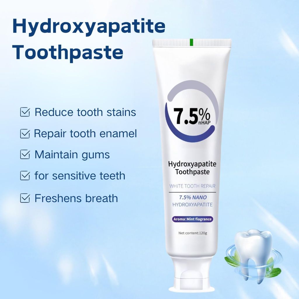 Hydroxyapatite Toothpastes for Enamel Protection and Tooth Strengthening, Fluoride-Free | Gentle | Mint | Fresh Breath, 4.23 oz (1)