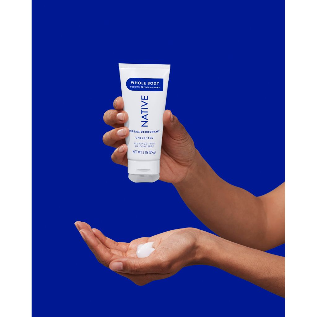 Native Aluminum Free Whole Body Deodorant Cream - Unscented, 3 oz.