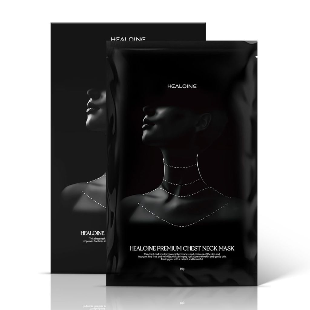 Healoine Celestial Black Diamond Neck Mask w/Collagen Acetyl Hexapeptide - 2 Masks