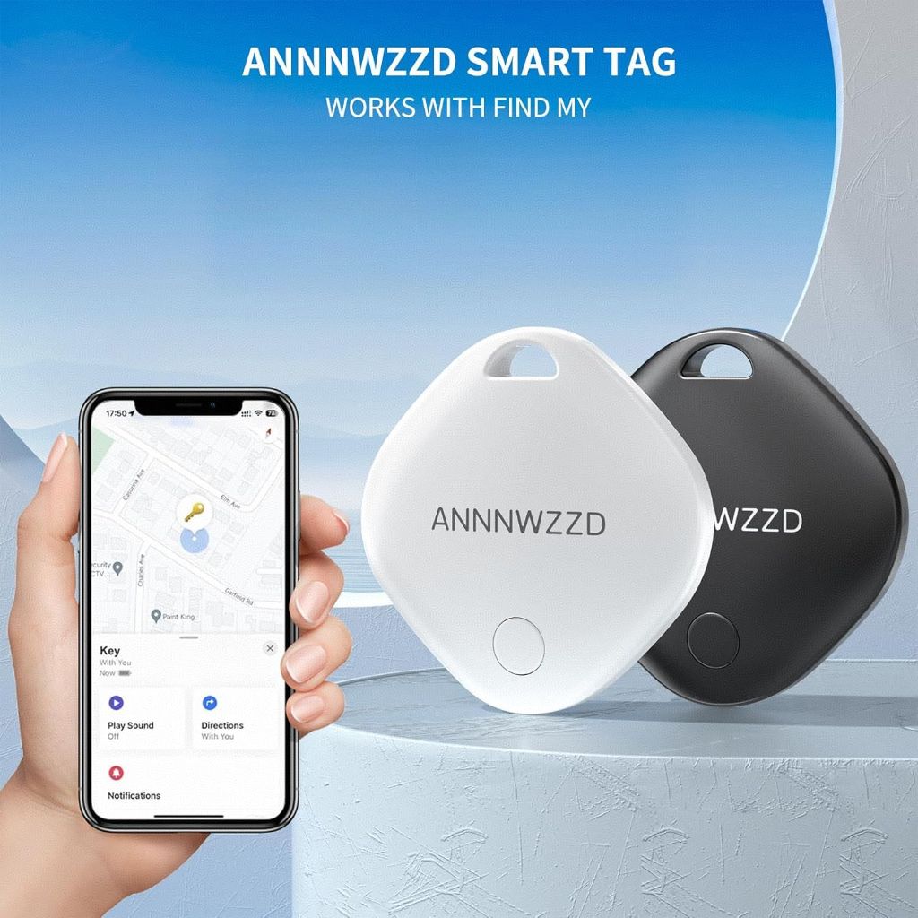 ANNNWZZD Tags 2 Pack Item Finders (iOS Only) - White/Black