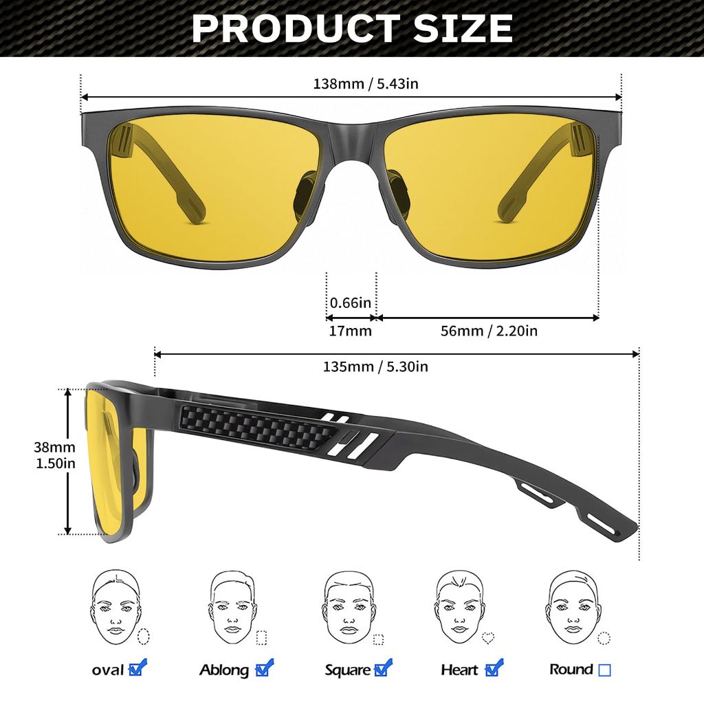 ANYLUV Blue Light Blocking/Night Driving Glasses Men