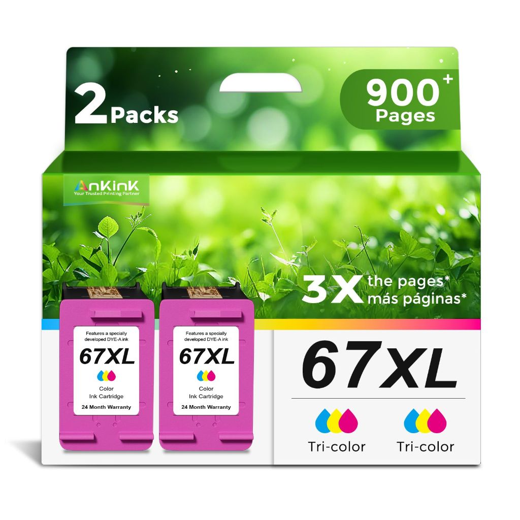 Ankink 67XL Tri-Color Ink Cartridge (for HP) (2-Pack)