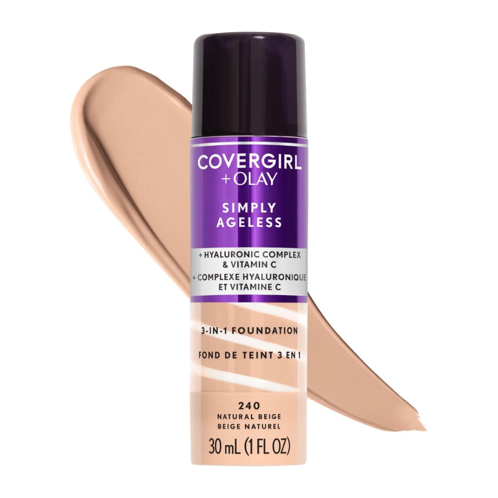 COVERGIRL & Olay Simply Ageless 3-in-1 Liquid Foundation, Matte - 240 Natural Beige