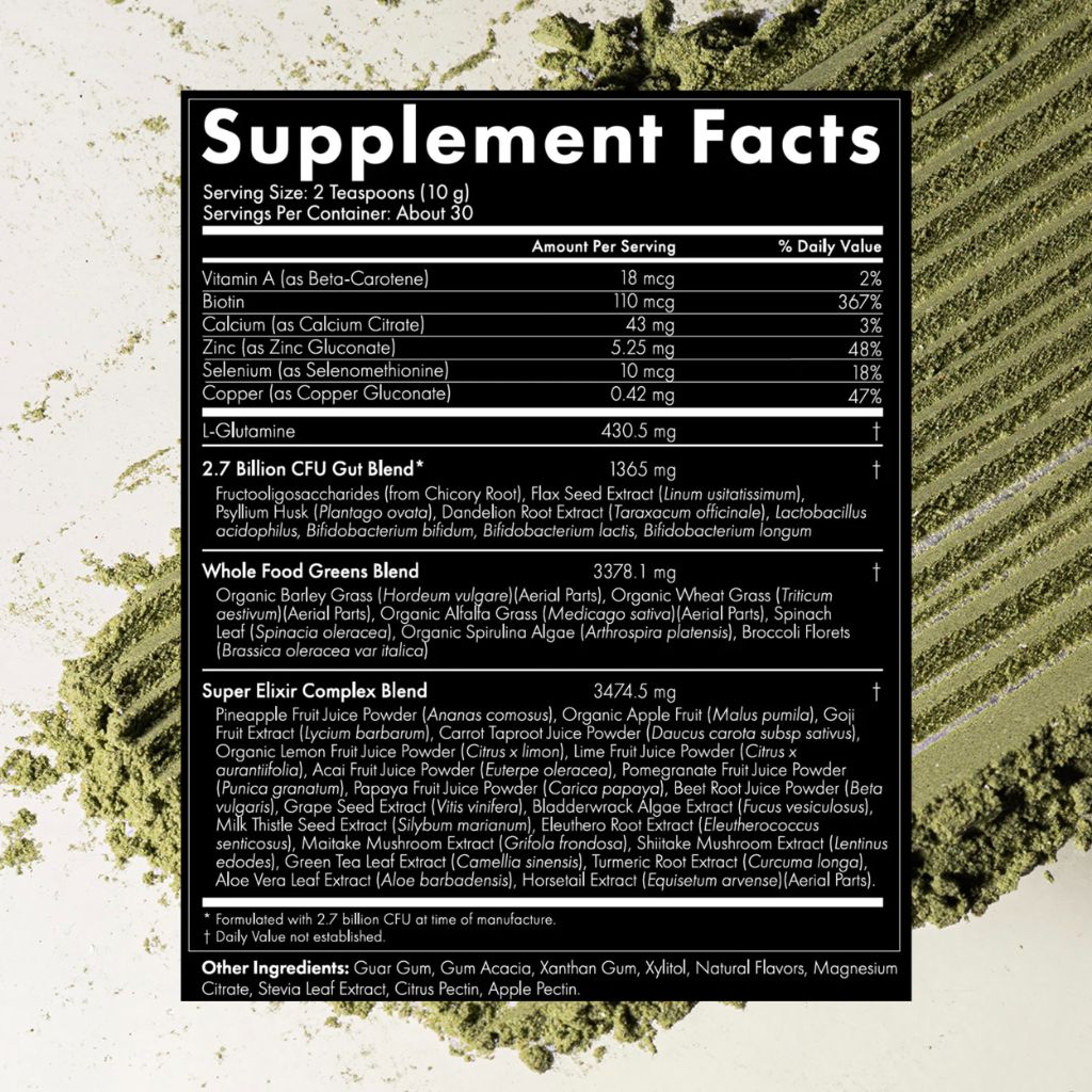 WelleCo The Super Elixir Daily Greens Powder,  (Jar, Pineapple & Lime Jar)