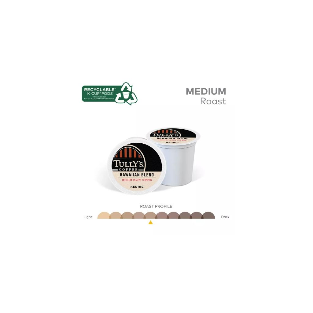 Tully's Coffee Hawaiian Blend 24 K-Cups (pack of 3)