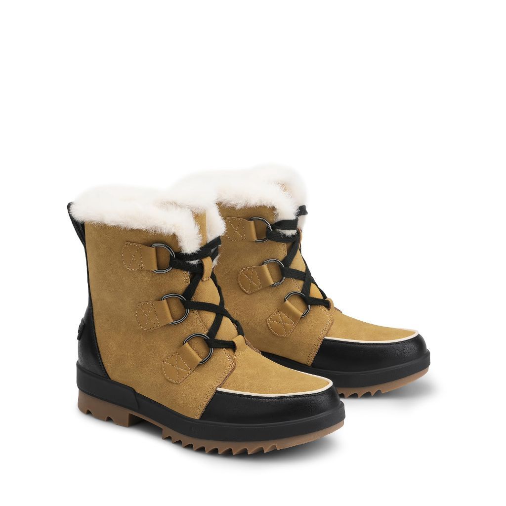 DREAM PAIRS Women's Ankle Winter Boots w/Faux Fur - Chestnut/Black, Size 6