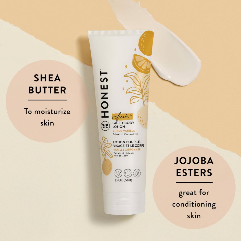 The Honest Company 2-in-1 Cleansing Shampoo and Body Wash Face Lotion Bundle, Citrus Vanilla Refresh 18.5 fl oz