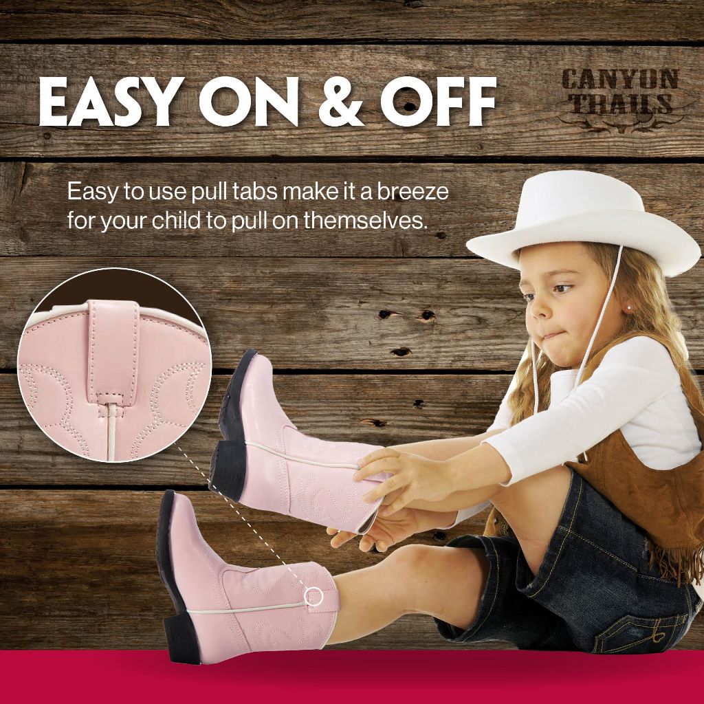 Canyon Trails Premium Kids Cowboy Boots - (Brown) size 5M