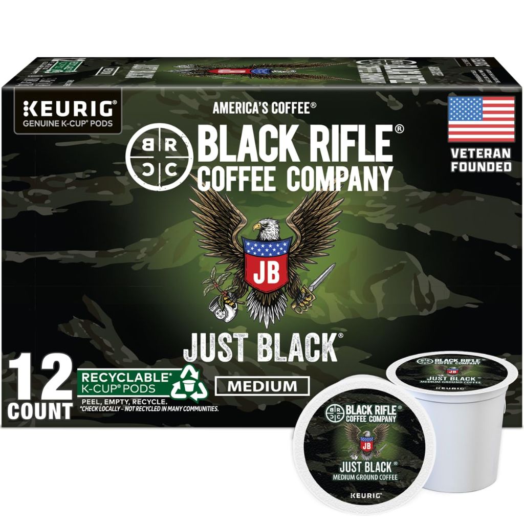 Black Rifle Coffee Company Just Black Medium Roast Keurig K-Cup Coffee Pods, 12ct.