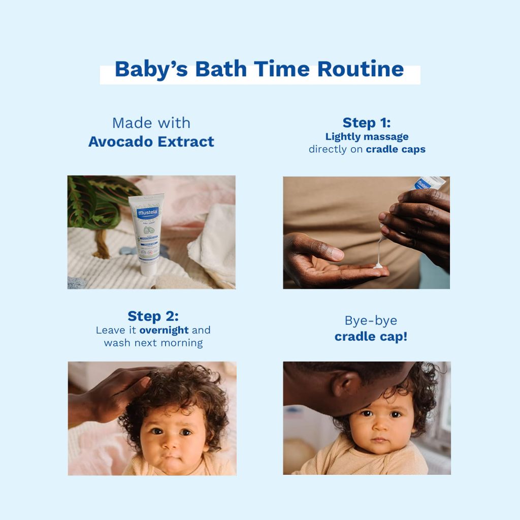 Mustela Cradle Cap Cream Fragrance-Free Baby Moisturizer for Seborrheic Dermatitis- 1.35 fl. oz.