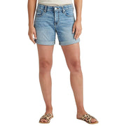 JAG Women's Alex Mid Rise Boyfriend Denim Shorts - Resort Blue, Size 12