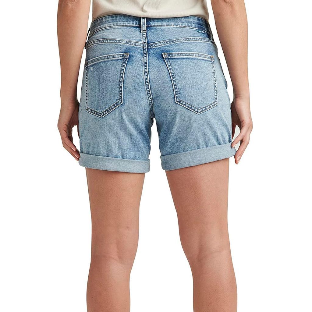 JAG Women's Alex Mid Rise Boyfriend Denim Shorts - Resort Blue, Size 12