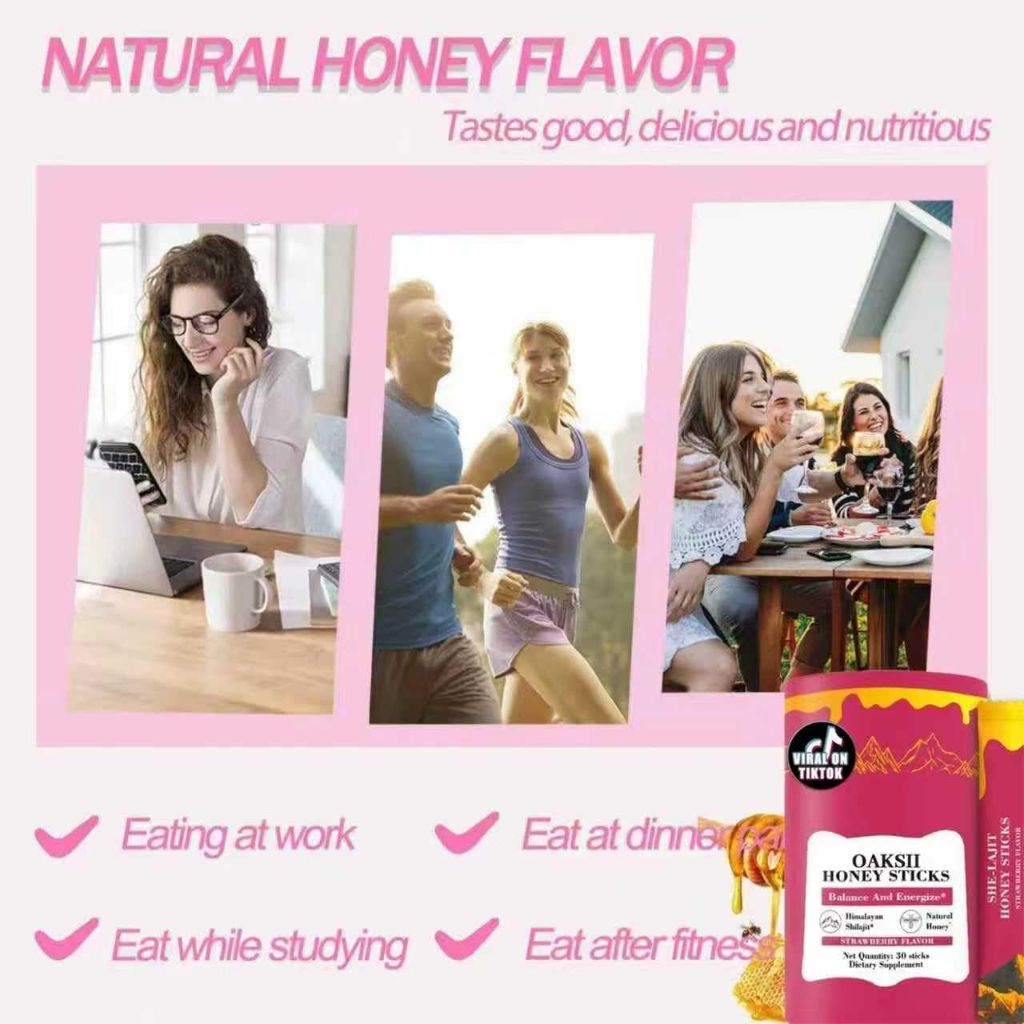 Shilajit Women's Honey Stick, Strawberry -30 units