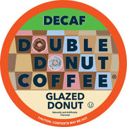 Double Donut Coffee Medium Roast Decaf Coffee Pods, Glazed Donut Flavored, 24 Capsules