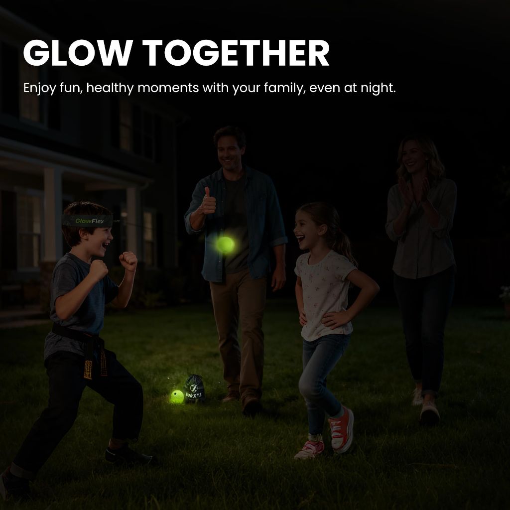GlowFlex Reflex Ball with Counter App, Glow-in-the-Dark